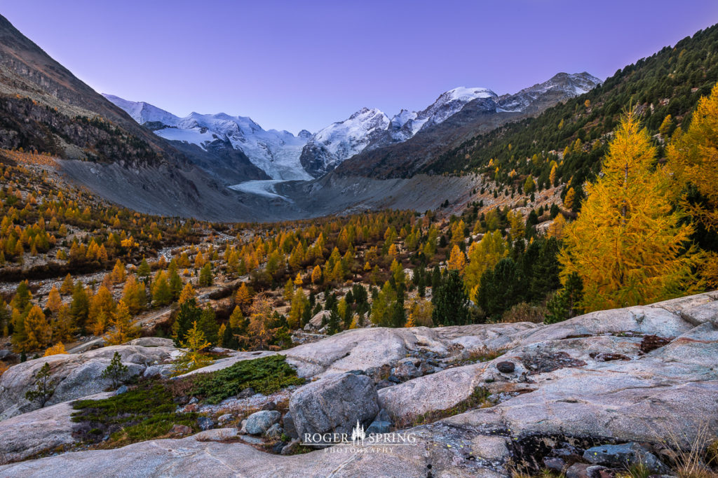 Morteratschgletscher im Herbst im Graubünden