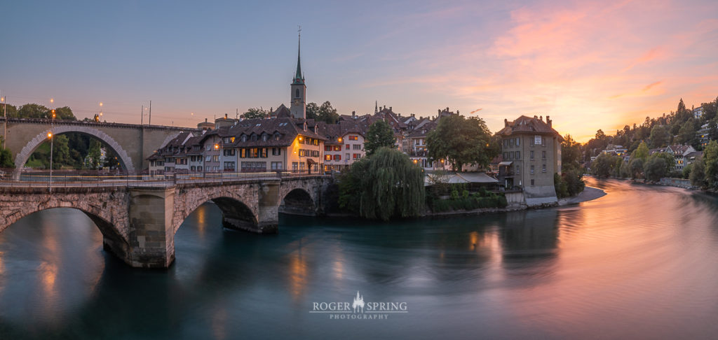 Berner Altstadt bei Sonnenuntergang während eines Fototrips